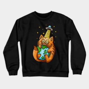 Cat space ufo Crewneck Sweatshirt